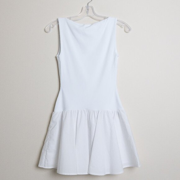 Aritzia Babaton Segment Poplin Dress Contour Cotton Micro White - Picture 3 of 13